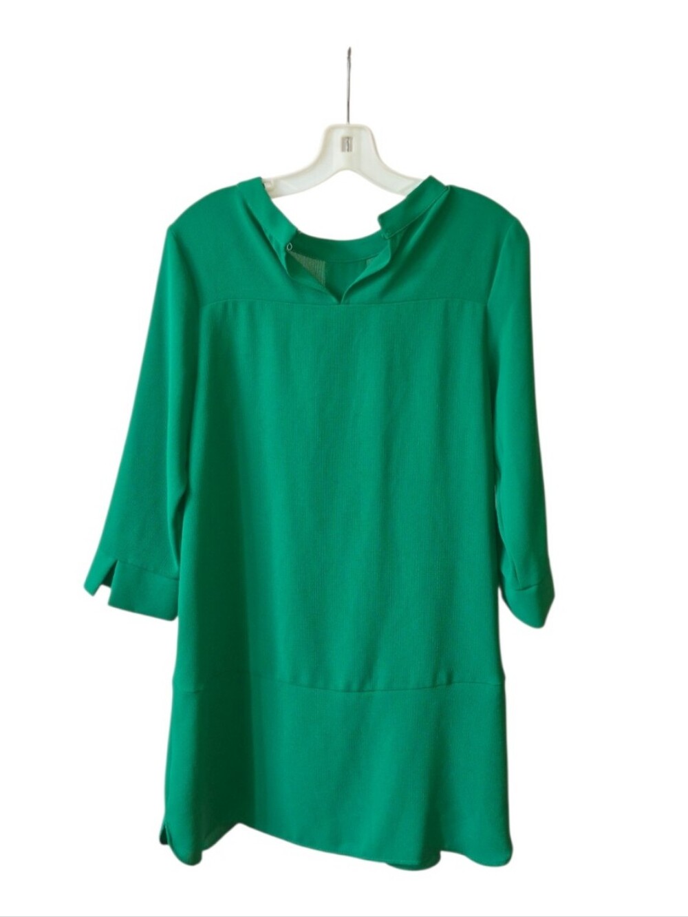 Zara Green Shift Dress 3/4 Sleeve Button Detail Mini Tunic Dress XS - Picture 2 of 7